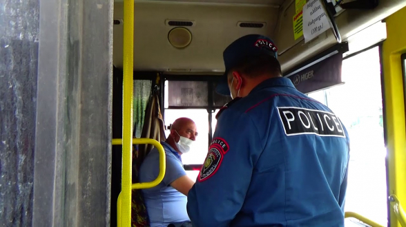 Ոստիկանությունը հայտնաբերել է առանց դիմակ ուղևոր տեղափոխող մի քանի տրանսպորտային միջոց